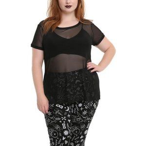 Black Mesh Short Sleeve T-Shirt - Size 0X (Size L)